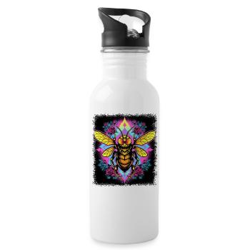 animal welfarists funny sayings bee product quote - Trinkflasche mit integriertem Trinkhalm - Weiß - Rechts