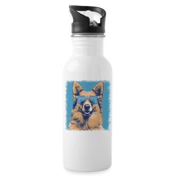 lover beagle dog gift beagle dog mammal dogwalking - Water bottle with straw - white - Right