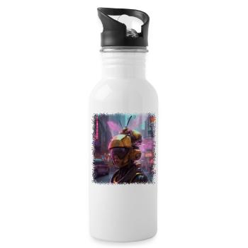 Bee Keeper Bag Funny Quote Bee Whisperer - Water bottle with straw - white - Right