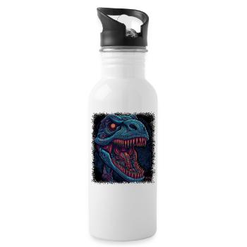 sayings fun dinosaurus birthday present gift idea - Trinkflasche mit integriertem Trinkhalm - Weiß - Rechts