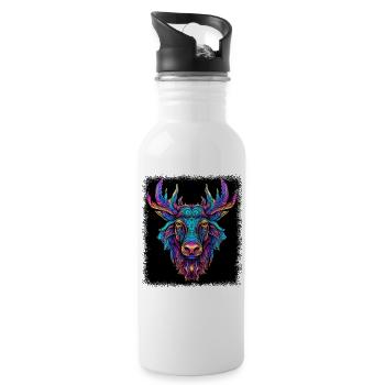 color birthday present caution present idea - Water bottle with straw - white - Right