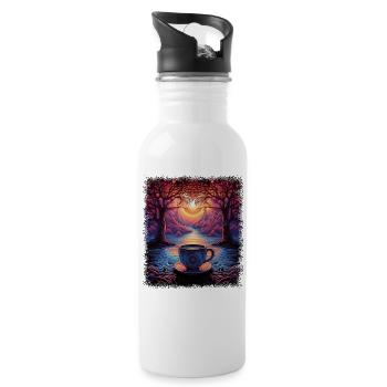 disarmament awesome joke counterculture - Trinkflasche mit integriertem Trinkhalm - Weiß - Rechts
