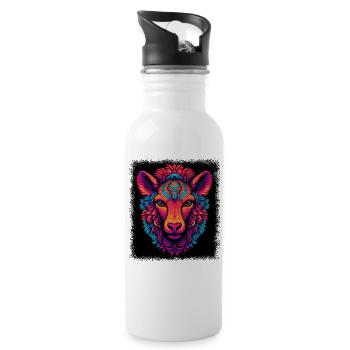 gift jokes anti nuclear power statement - Trinkflasche mit integriertem Trinkhalm - Weiß - Rechts