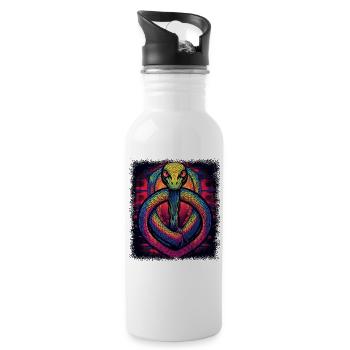 nerdsbyleo gift shirts for snake - Water bottle with straw - white - Right