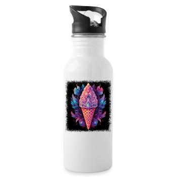 disarmament funny quote present gift idea jokes - Water bottle with straw - white - Right
