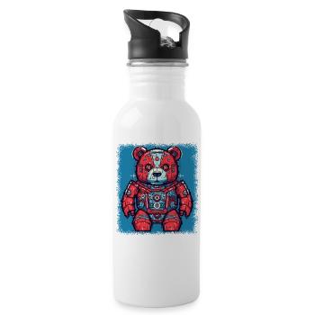 growler anniversaire bday citation drôle dictons heureux - Gourde avec paille intégrée - blanc - Droite