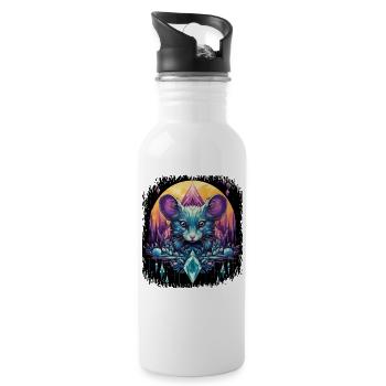 All Joke Happy CanvasBackpack Rat - Water bottle with straw - white - Right