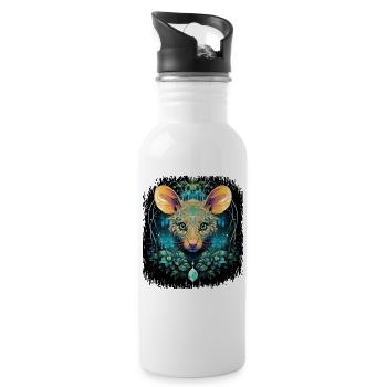 animated film birthday present canvasbackpack - Water bottle with straw - white - Right