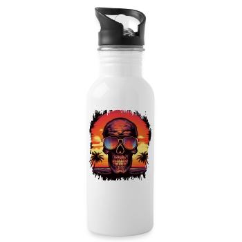 Birthday Present Birthday Baby Skeleton Tshirts - Water bottle with straw - white - Right