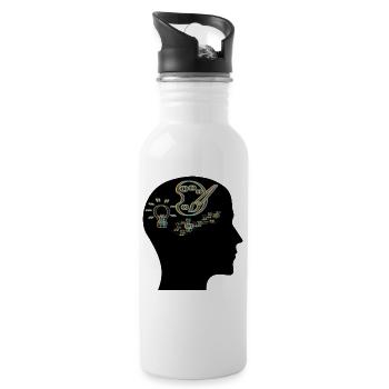 Kreative Fusion - Kunst - ApriNoeScor - Trinkflasche mit integriertem Trinkhalm - Weiß - Rechts