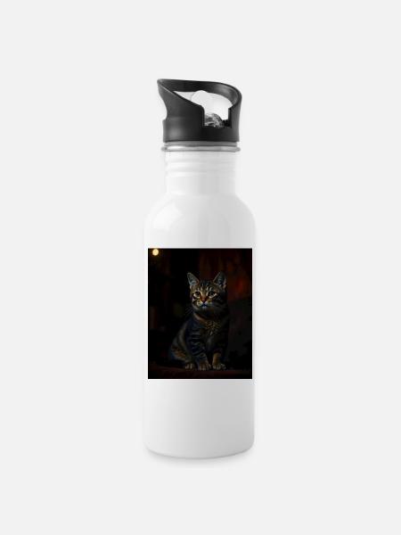 Didimaus69 - Trinkflasche mit integriertem Trinkhalm - Weiß