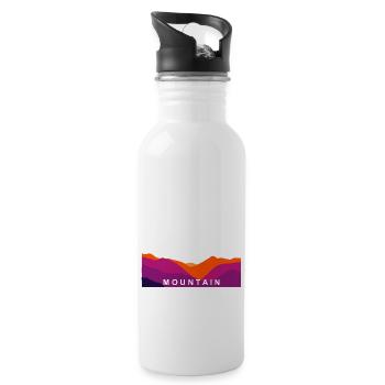 Mont Bergsilouette - Gourde avec paille intégrée - blanc - Droite