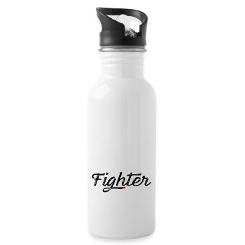 Fighter with German flag - Water bottle with straw - white - Right