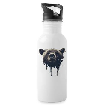 Grizzly - Trinkflasche mit integriertem Trinkhalm - Weiß - Rechts