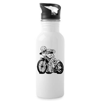 Speedway - Trinkflasche mit integriertem Trinkhalm - Weiß - Rechts
