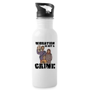 World Refugee Day Human Rights Anti-Racism E. - Water bottle with straw - white - Right