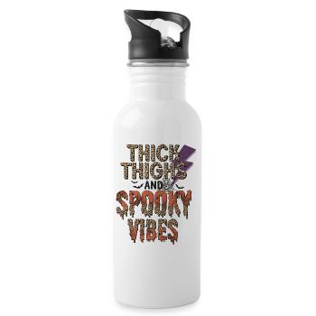 Horror Magic Magic Halloween T-Shirt Gift - Water bottle with straw - white - Right