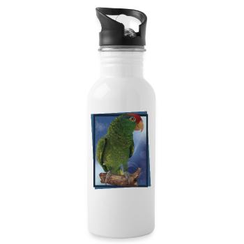 Der Tamaulipas-Papagei - Trinkflasche mit integriertem Trinkhalm - Weiß - Rechts