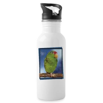 Der Tamaulipas-Papagei - Trinkflasche mit integriertem Trinkhalm - Weiß - Rechts