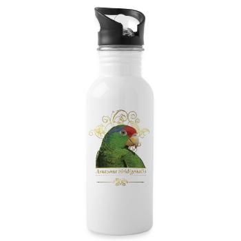 Der Tamaulipas-Papagei - Trinkflasche mit integriertem Trinkhalm - Weiß - Rechts