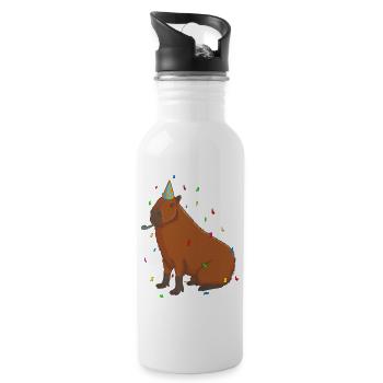 Anniversaire de Capybara - Gourde avec paille intégrée - blanc - Droite
