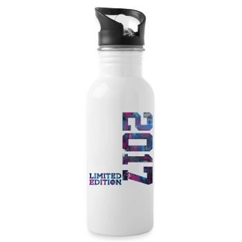 9. GEBURTSTAG LIMITED EDITION 2017 - Trinkflasche mit integriertem Trinkhalm - Weiß - Rechts