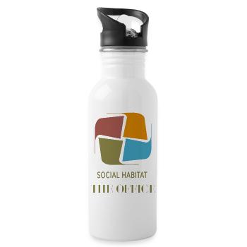 Office Work Humor Gift Funny Sayings - Water bottle with straw - white - Right