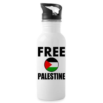 Free palestine - Gourde avec paille intégrée - blanc - Droite