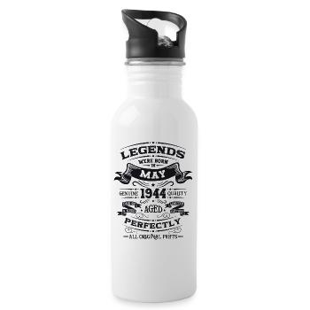 Legend May 1944 Born 1944 Birthday 1944 - Water bottle with straw - white - Right