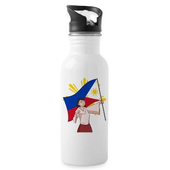 Philippinen Filipina Flagge Stolz I Geschenk - Trinkflasche mit integriertem Trinkhalm - Weiß - Rechts