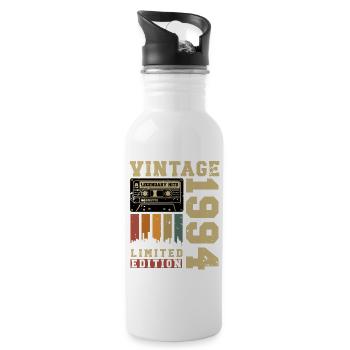 Vintage 1994 Jahrgang Retro Geburtstag Geschenk - Trinkflasche mit integriertem Trinkhalm - Weiß - Rechts