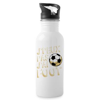 J'peux pas j'ai foot - Gourde avec paille intégrée - blanc - Droite