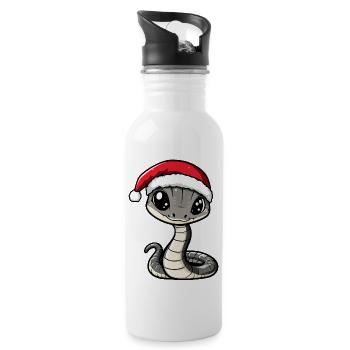 Serpent Cobra Noël - Gourde avec paille intégrée - blanc - Droite
