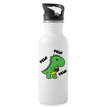 GAMING T-REX - Gourde avec paille intégrée - blanc - Droite