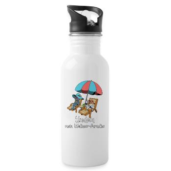 Wellness-Paradies Insel Usedom - Trinkflasche mit integriertem Trinkhalm - Weiß - Rechts
