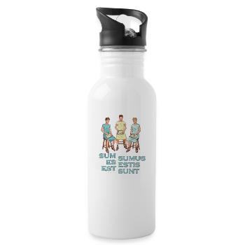 Latin Teacher - Sum Es Est Sumus Estis Sunt - Water bottle with straw - white - Right