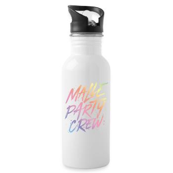 malle party crew colorful - Water bottle with straw - white - Right