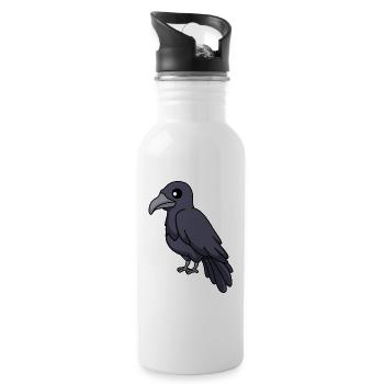Corbeau Comic Animal - Gourde avec paille intégrée - blanc - Droite
