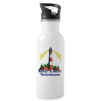 Leuchtturm - Ostseebad Kellenhusen - Trinkflasche mit integriertem Trinkhalm - Weiß - Rechts