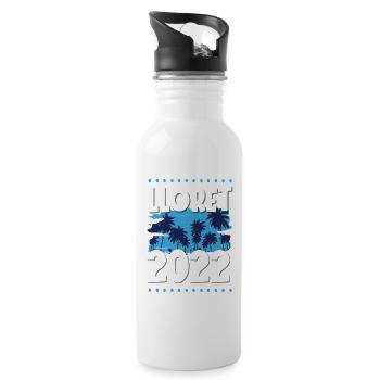 Lloret De Mar 2022 - Trinkflasche mit integriertem Trinkhalm - Weiß - Rechts