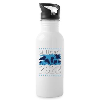 Mallorca 2022 - Trinkflasche mit integriertem Trinkhalm - Weiß - Rechts