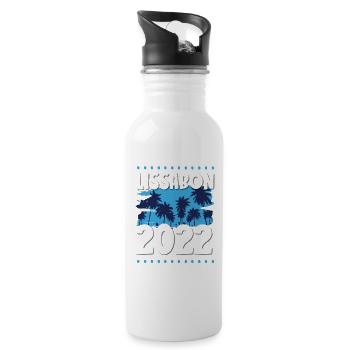 Lissabon 2022 - Trinkflasche mit integriertem Trinkhalm - Weiß - Rechts
