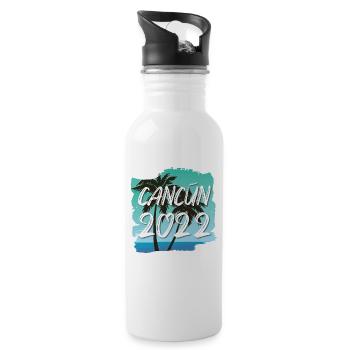 Cancun 2022 - Trinkflasche mit integriertem Trinkhalm - Weiß - Rechts
