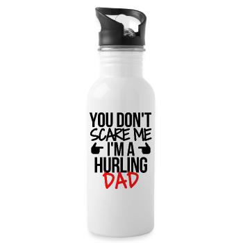 Du erschreckst mich nicht, ich bin ein Hurling-Vater. - Trinkflasche mit integriertem Trinkhalm - Weiß - Rechts