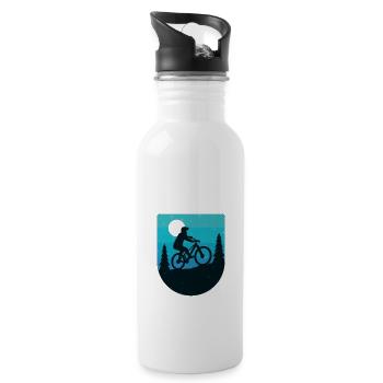 Papou Qui Déchire À Vélo - Gourde avec paille intégrée - blanc - Droite