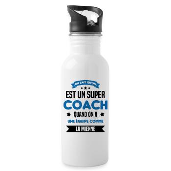 On Sait Qu'on Est Un Super Coach - Gourde avec paille intégrée - blanc - Droite