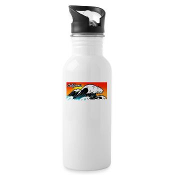 San Francisco California vintage retro - Water bottle with straw - white - Right