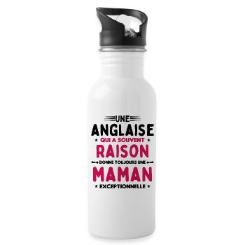 Une anglaise donne toujours maman exceptionnelle - Gourde avec paille intégrée - blanc - Droite