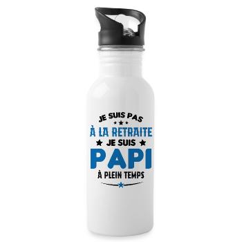 Je Suis Pas À La Retraite chui Papi À Plein Temps - Gourde avec paille intégrée - blanc - Droite