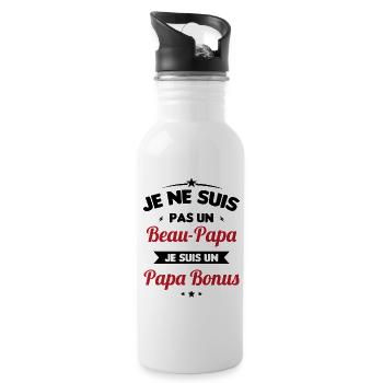 Je ne suis pas un beau-papa je suis un papa bonus - Gourde avec paille intégrée - blanc - Droite
